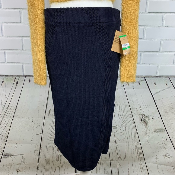 🔥RACHEL RACHEL ROY🔥Mixed-Stitch Pencil Skirt Navy Large NWT - Picture 3 of 5
